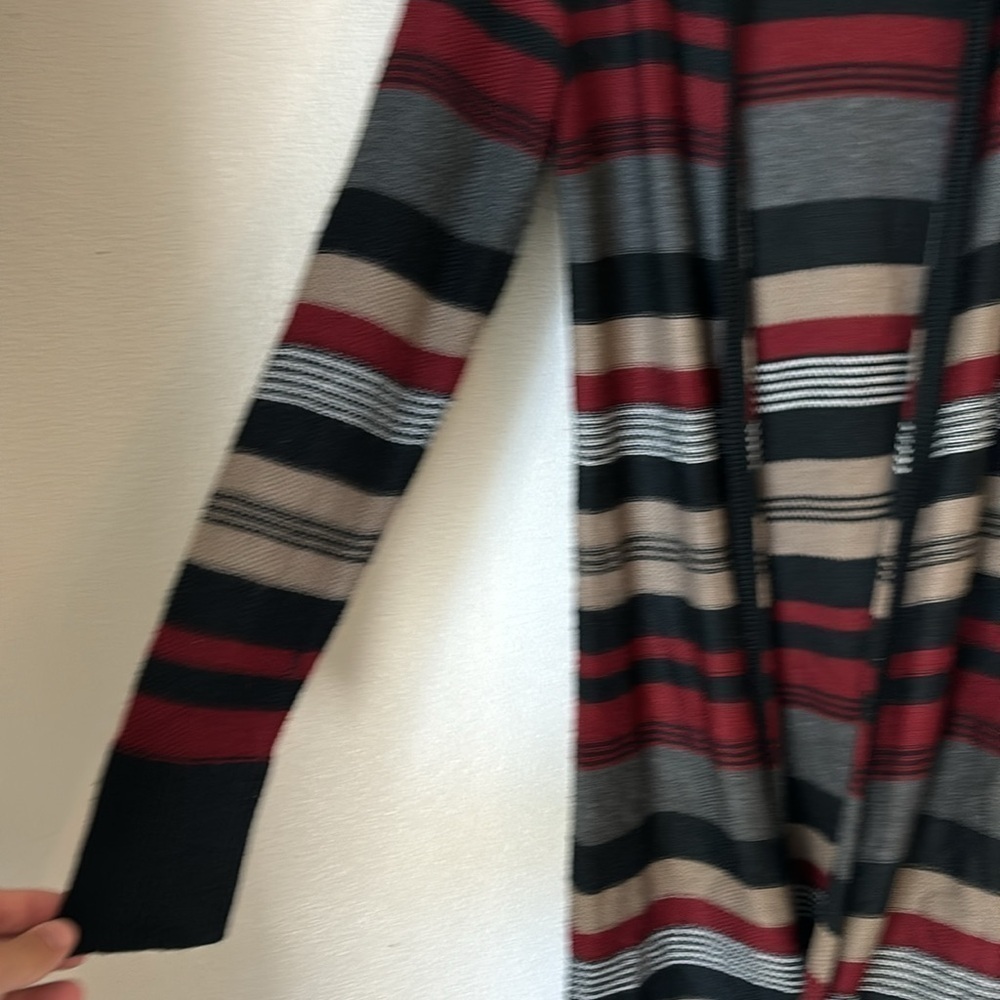 Cardigan Striped Hooded Long Sleeve Small - Picture 5 of 5